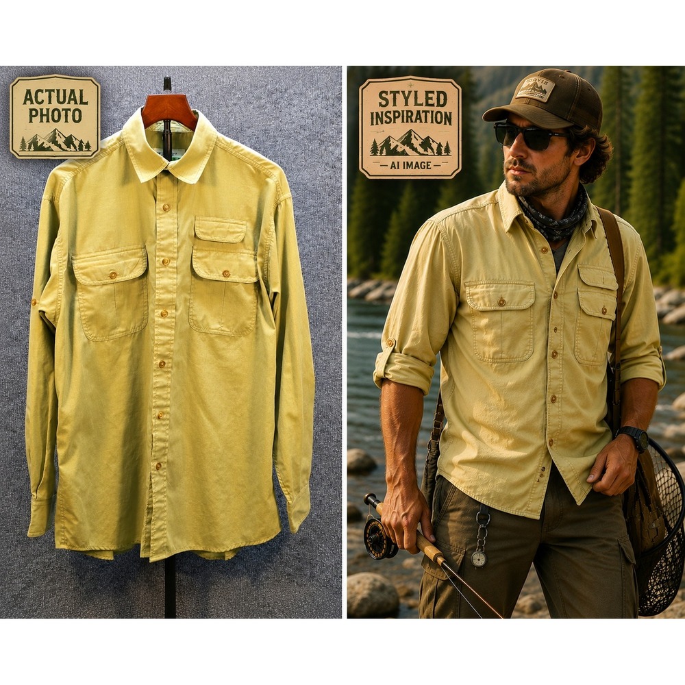 Orvis Buzz Off Shirt Mens M Insect Shield Fishing Green Medium Good Gorpcore